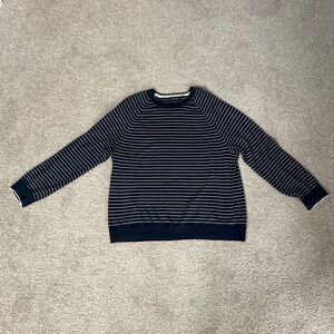 Cashmere Banana Republic Blue and Grey Crewneck Sweater Cotton Cashmere size XL